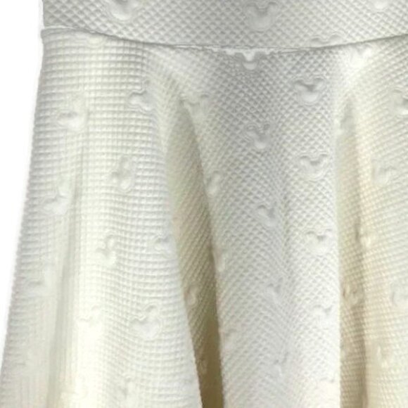 LC Lauren Conrad Disney Collection Womens A Line Pleated Mini Skirt Cream L - Picture 2 of 2